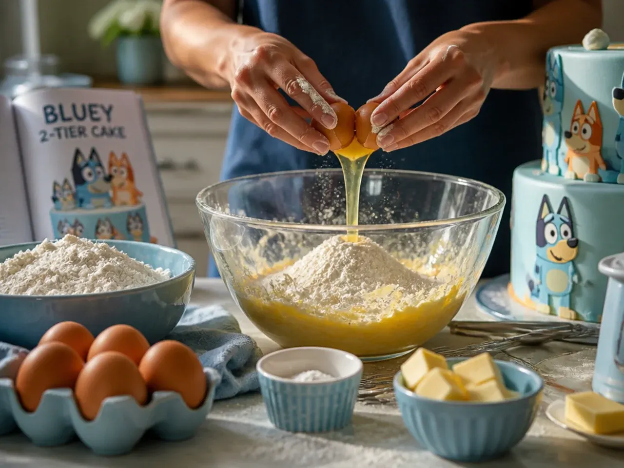 2 tier bluey cake ideas recipe step 3