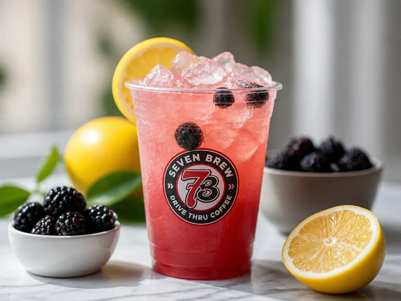Several garnished lemonade drinks arranged on a tray with fresh fruit and mint for a party