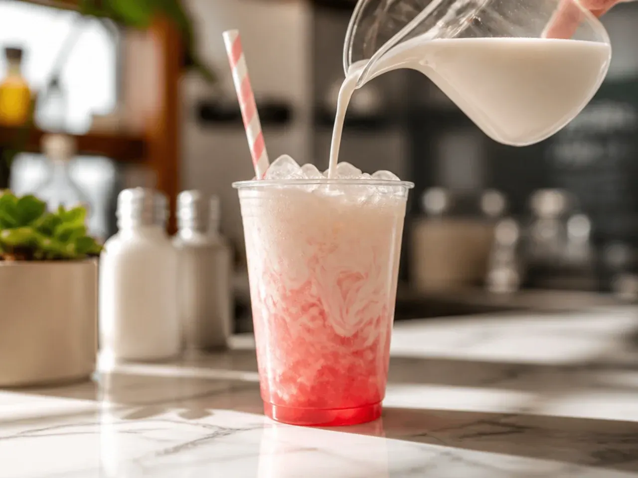 Creamy vanilla Italian cream soda with a visible cream float on top of sparkling syrup soda