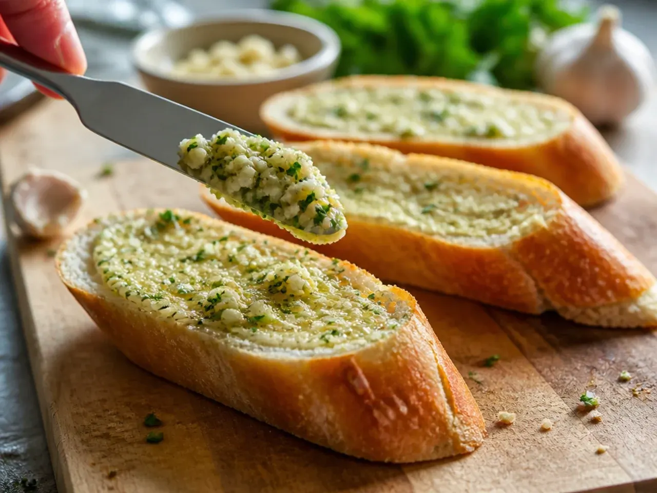 air fryer garlic bread recipe step 2