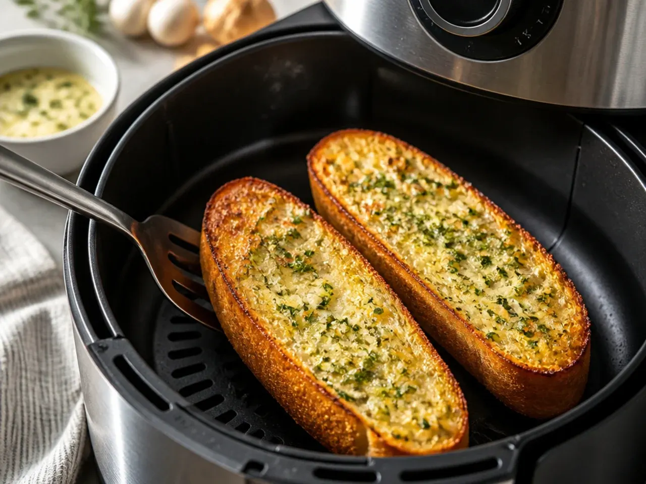 air fryer garlic bread recipe step 6