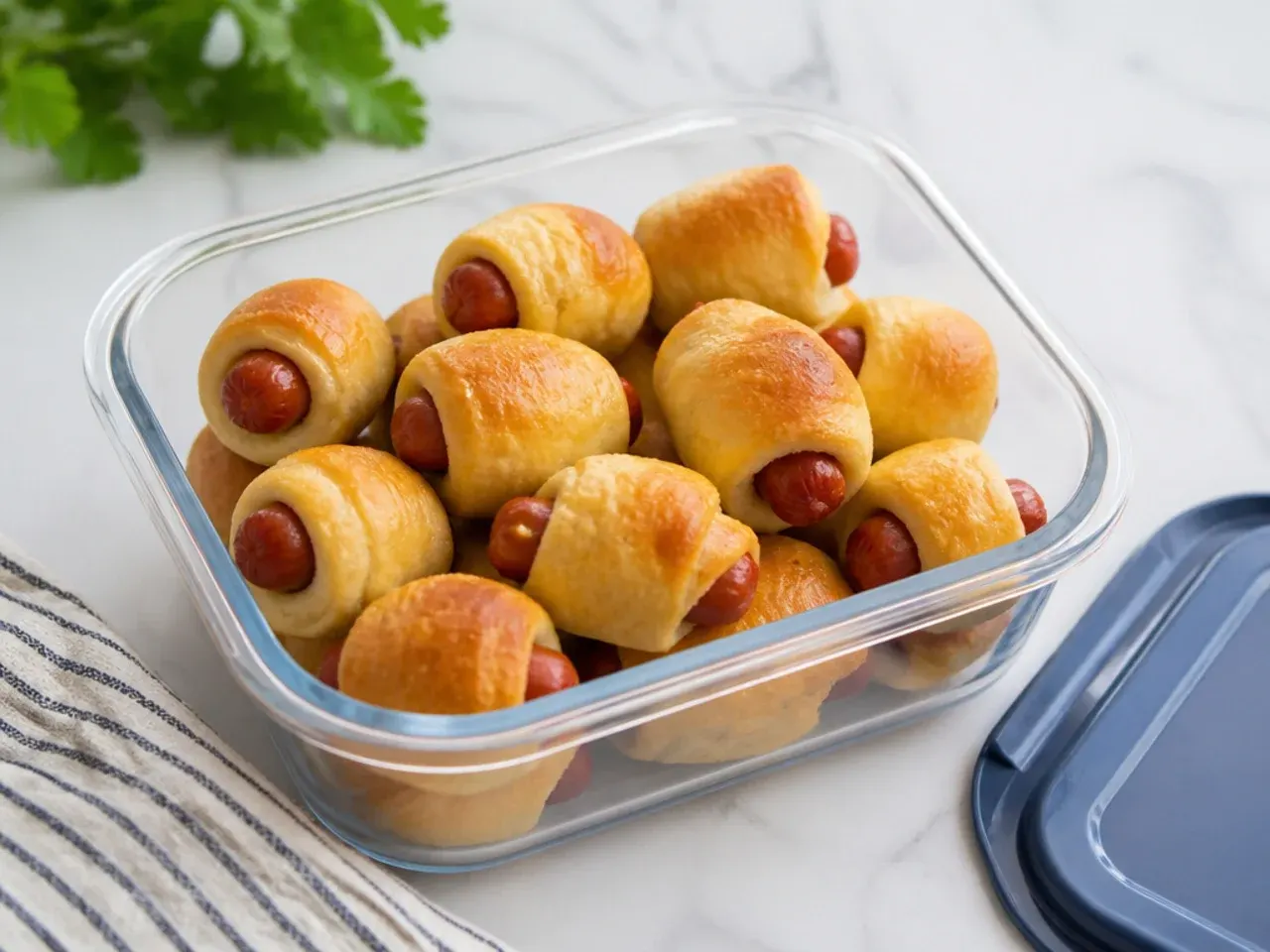 air fryer pigs in a blanket — storage and make-ahead tips