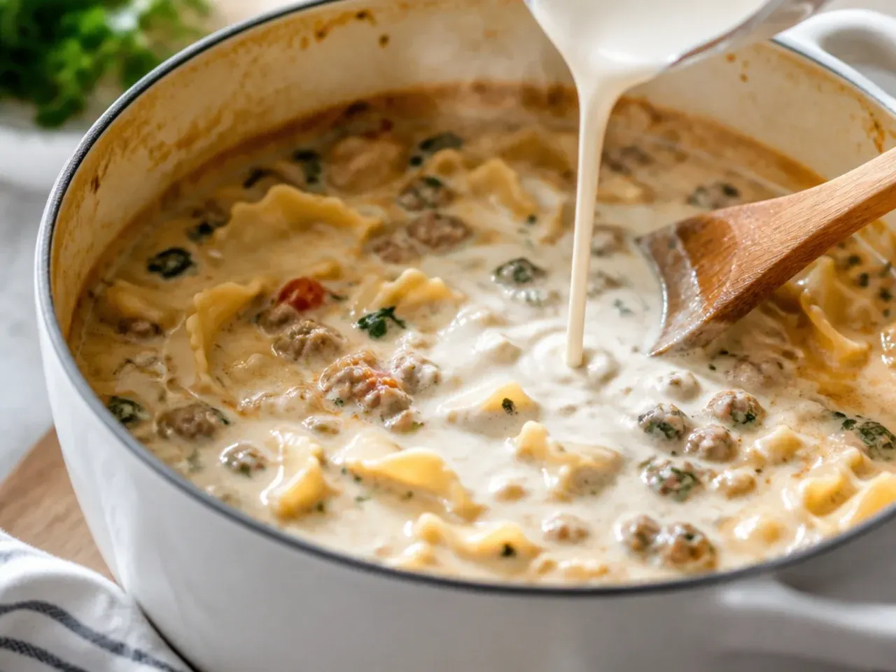 alfredo lasagna soup recipe step 5