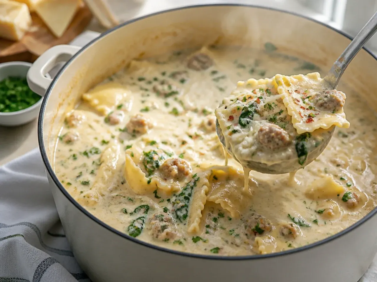 alfredo lasagna soup recipe step 7
