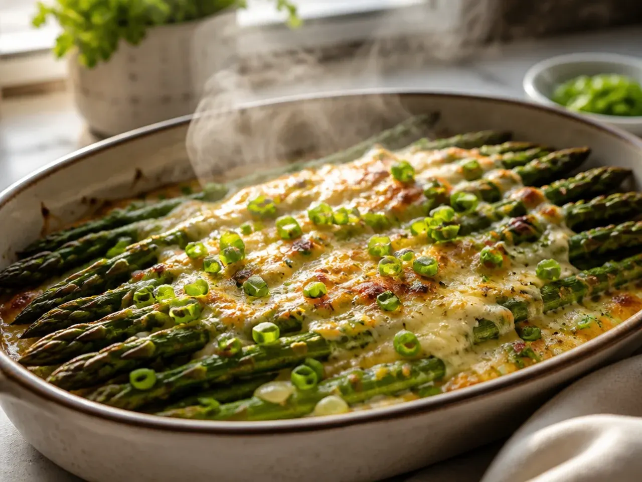 Asparagus spears being patted dry with a clean tea towel