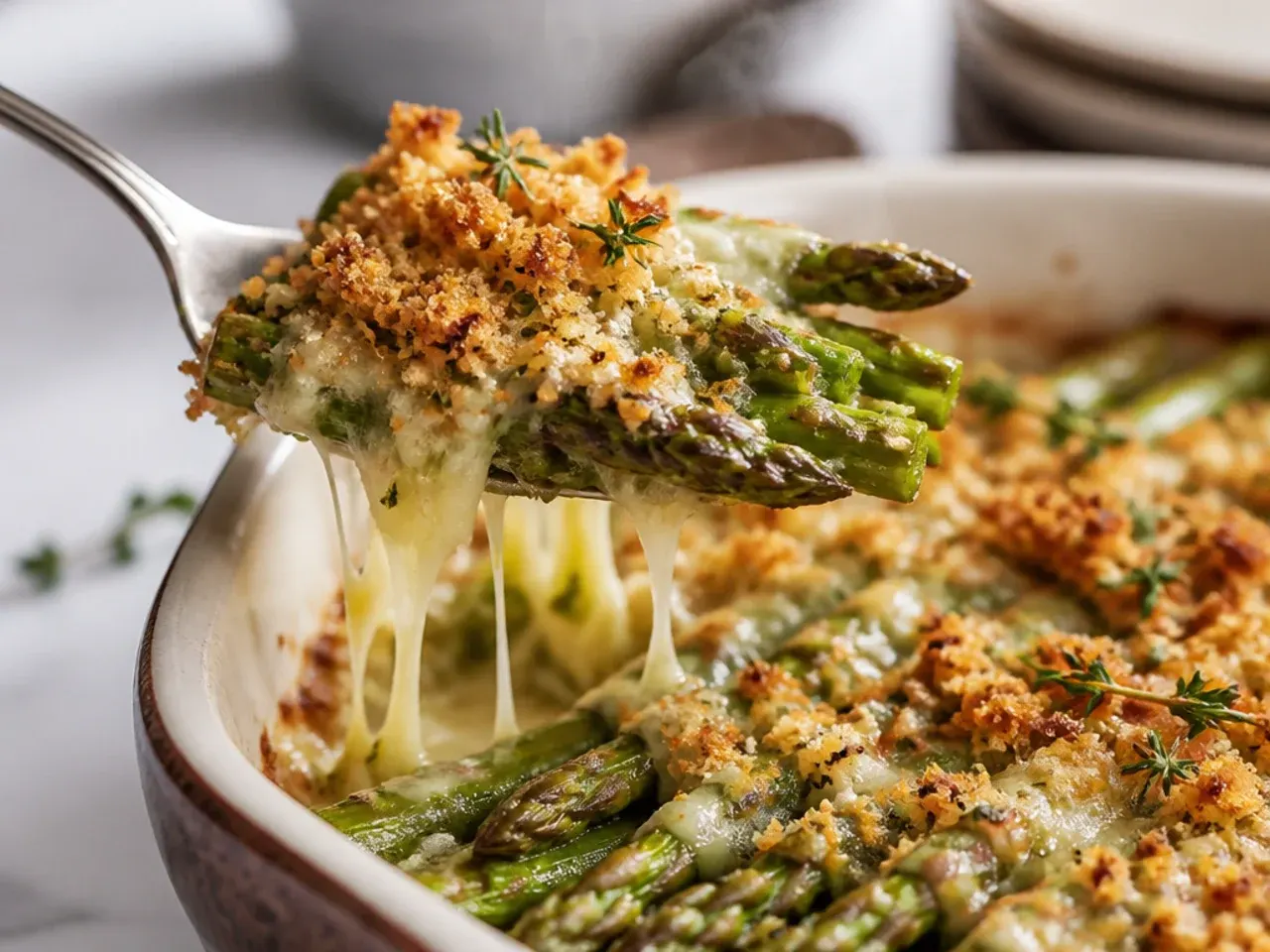 Minced garlic being folded into a bowl of panko breadcrumbs