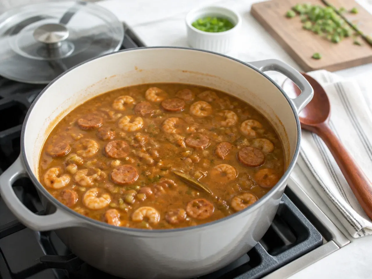 authentic gumbo recipe — step 5: simmer low and slow