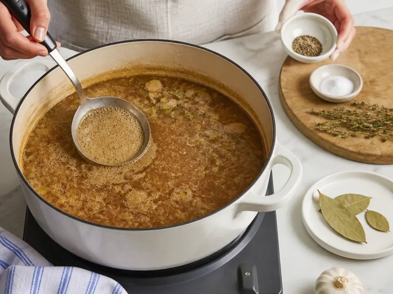 authentic gumbo recipe — step 6: skim and season