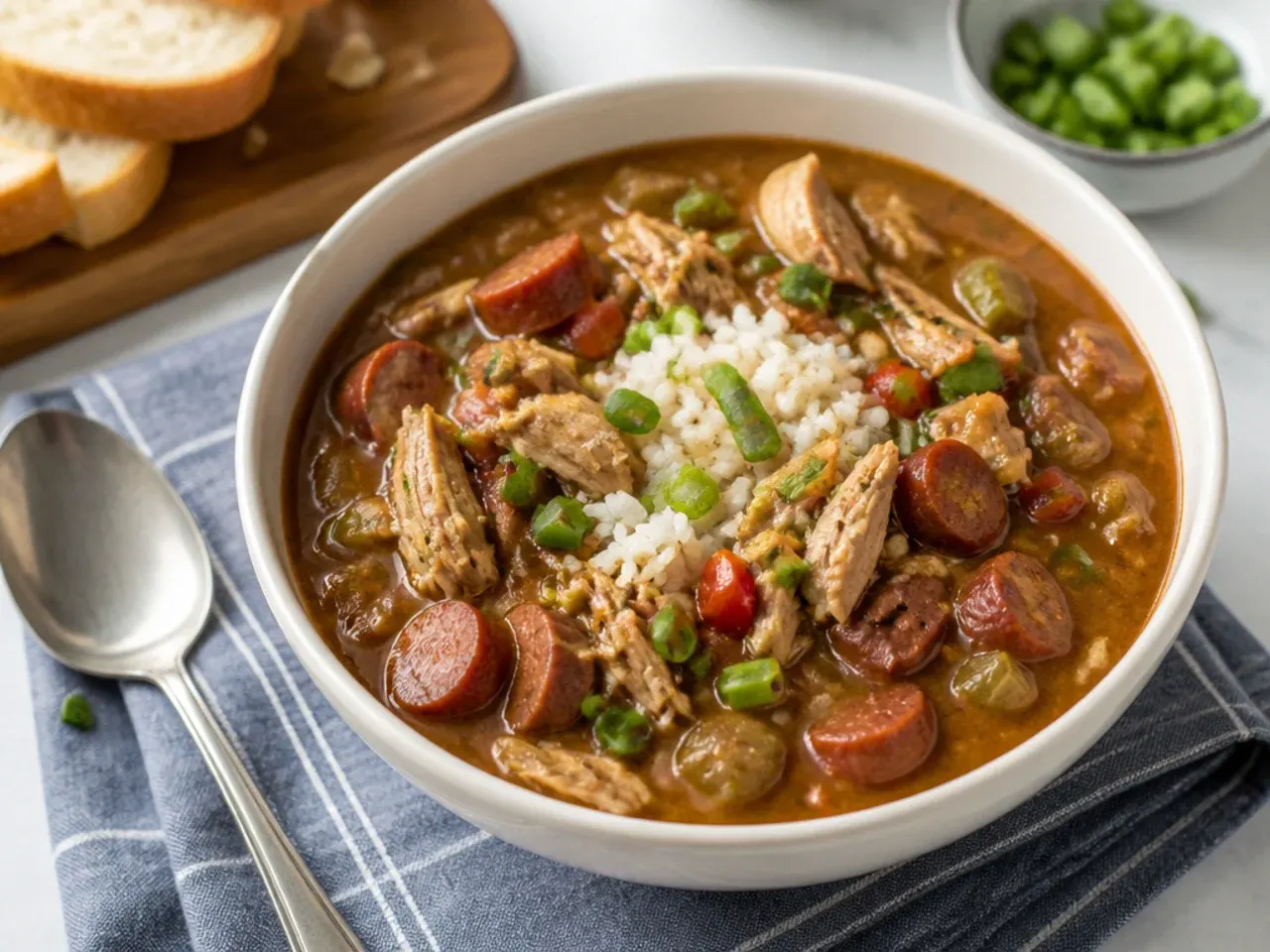 Smoked turkey and sausage gumbo recipe made from holiday leftovers