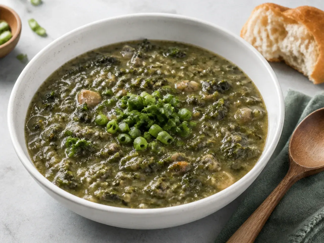 Traditional gumbo z'herbes green gumbo recipe with mixed Southern greens