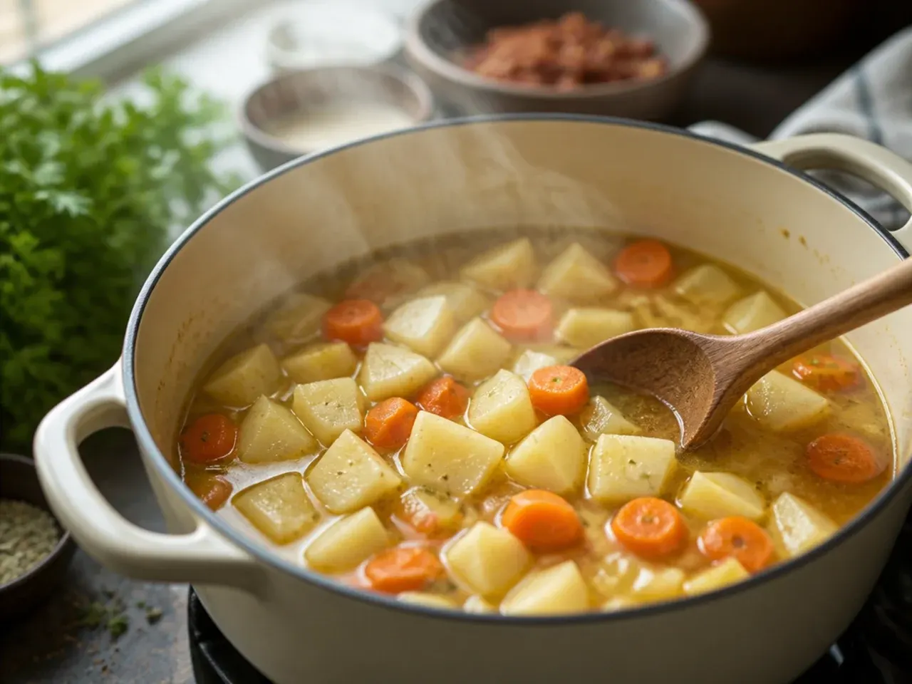 bacon cheeseburger soup recipe step 4