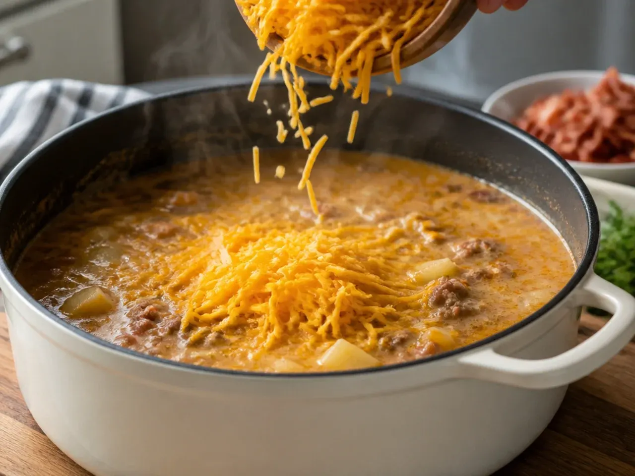 bacon cheeseburger soup recipe step 6