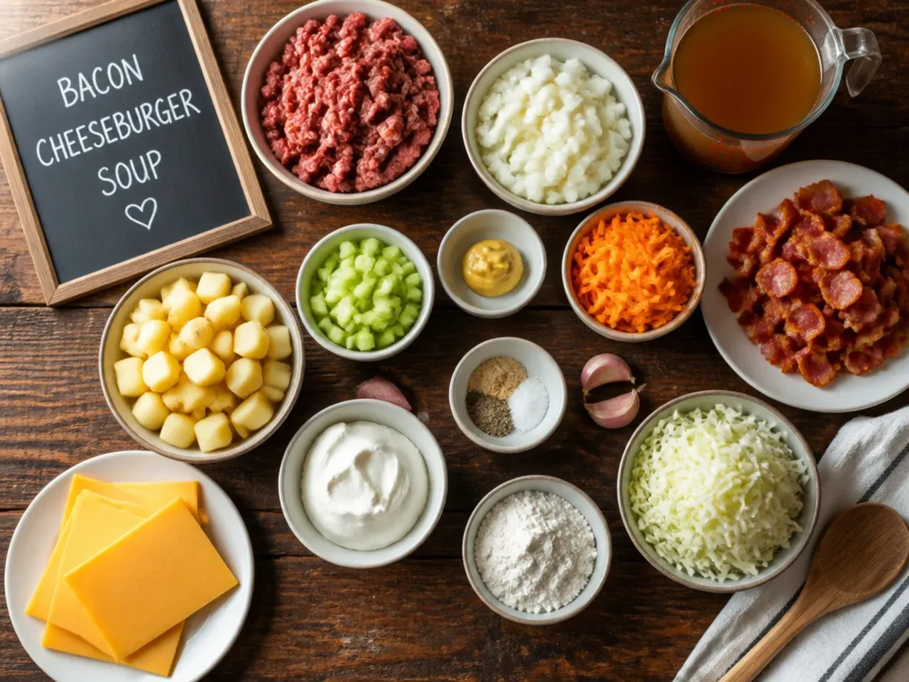Close-up of hands shredding a block of cheddar cheese for bacon cheeseburger soup