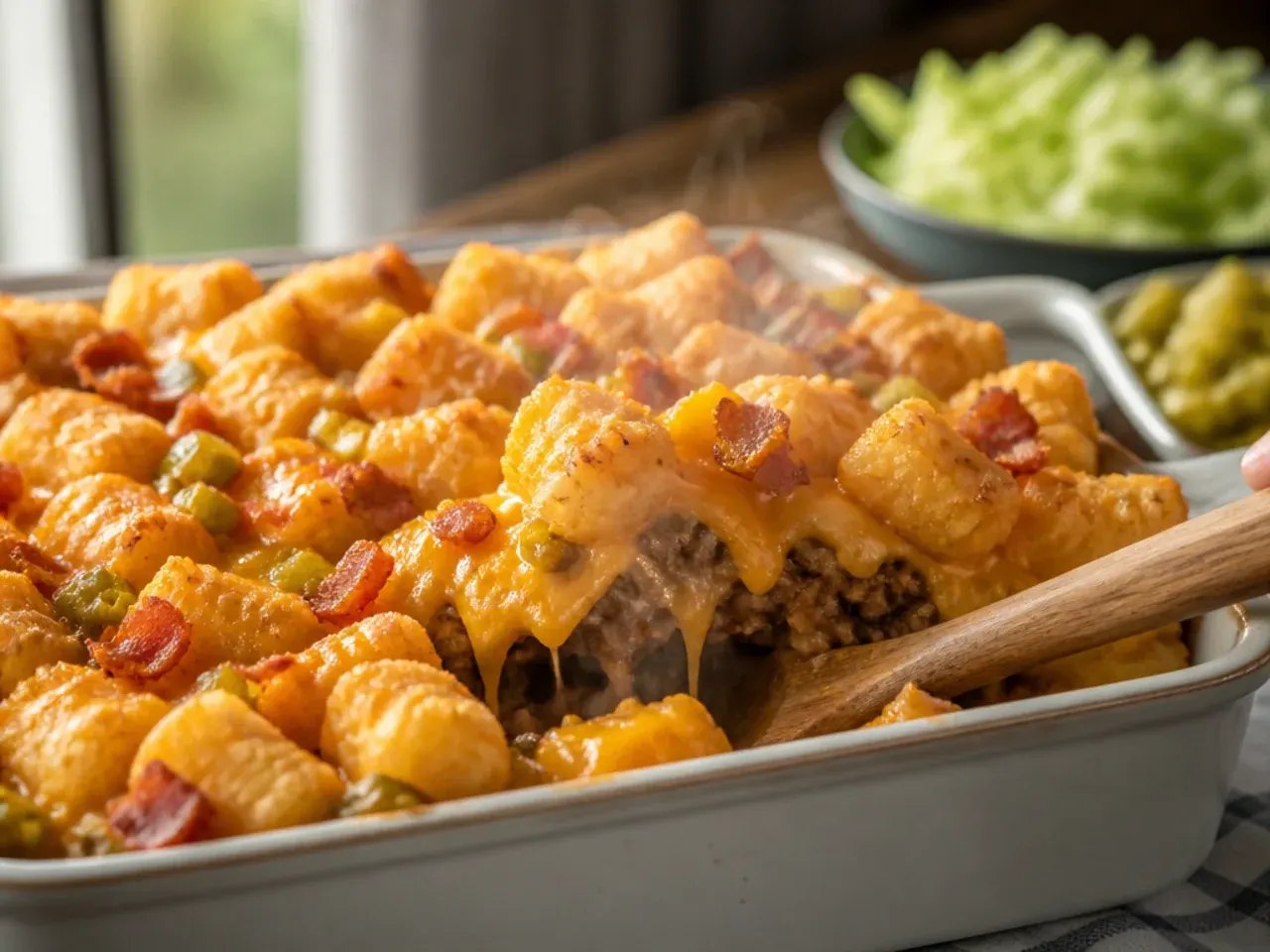 bacon cheeseburger tater tot casserole recipe step 7