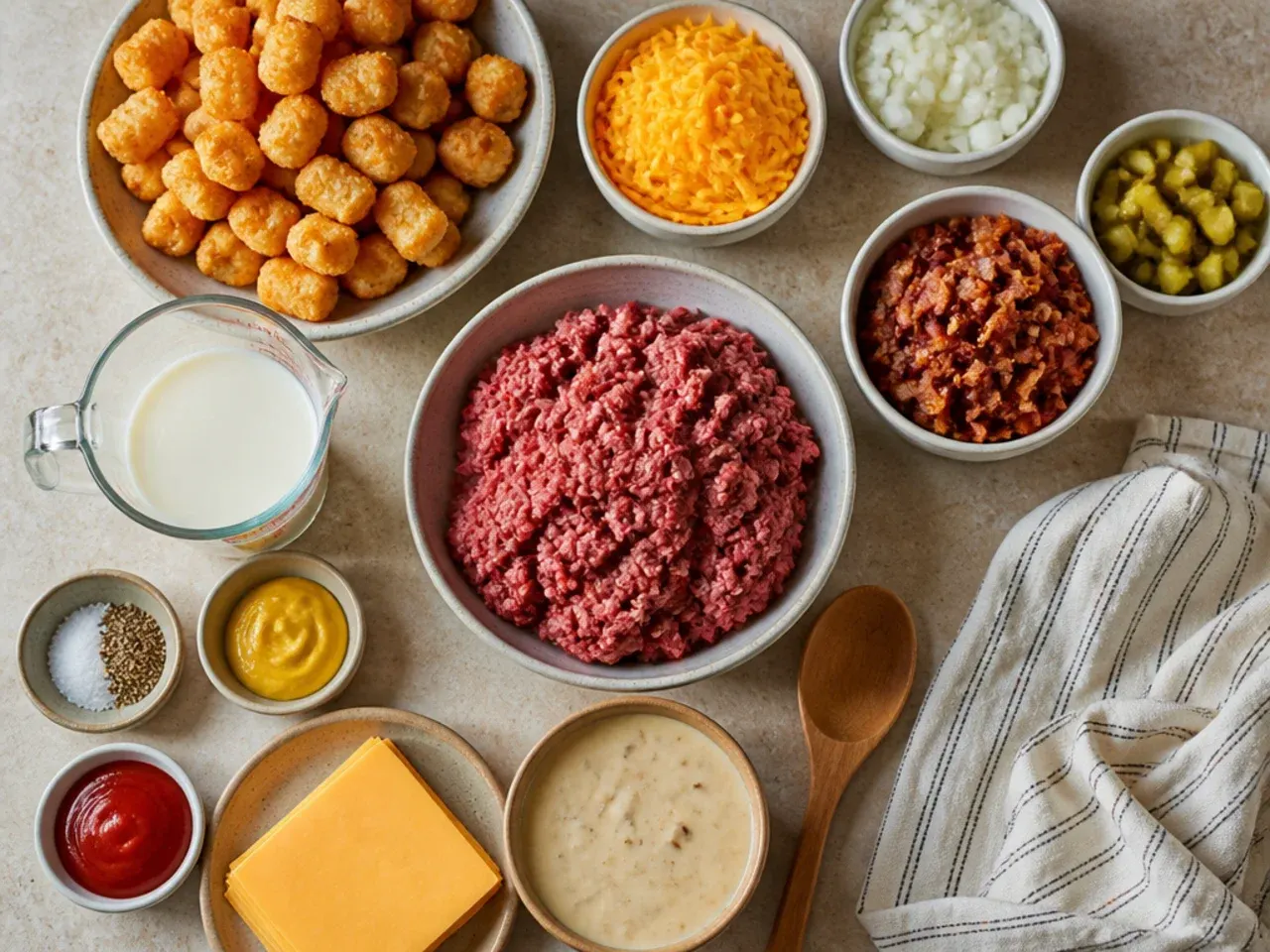 Close-up of crispy cooked bacon being crumbled over a bowl of shredded cheddar cheese