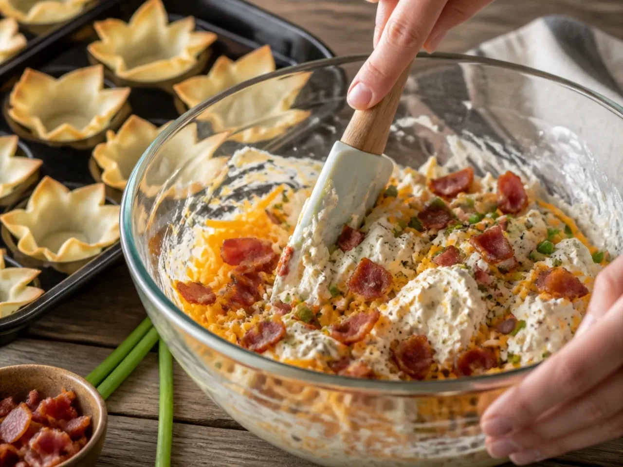 bacon phyllo cup appetizers recipe step 3
