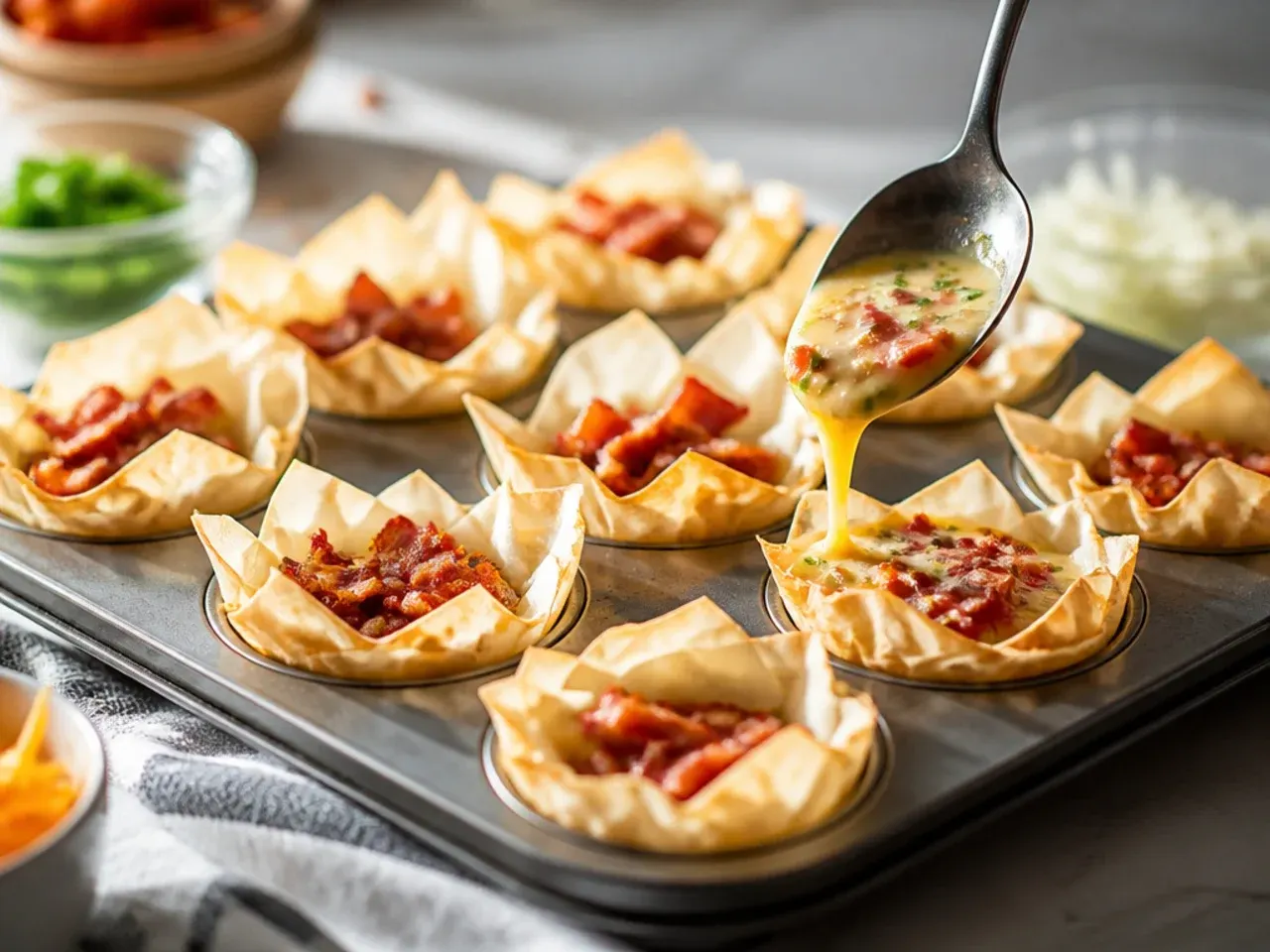 bacon phyllo cup appetizers recipe step 5