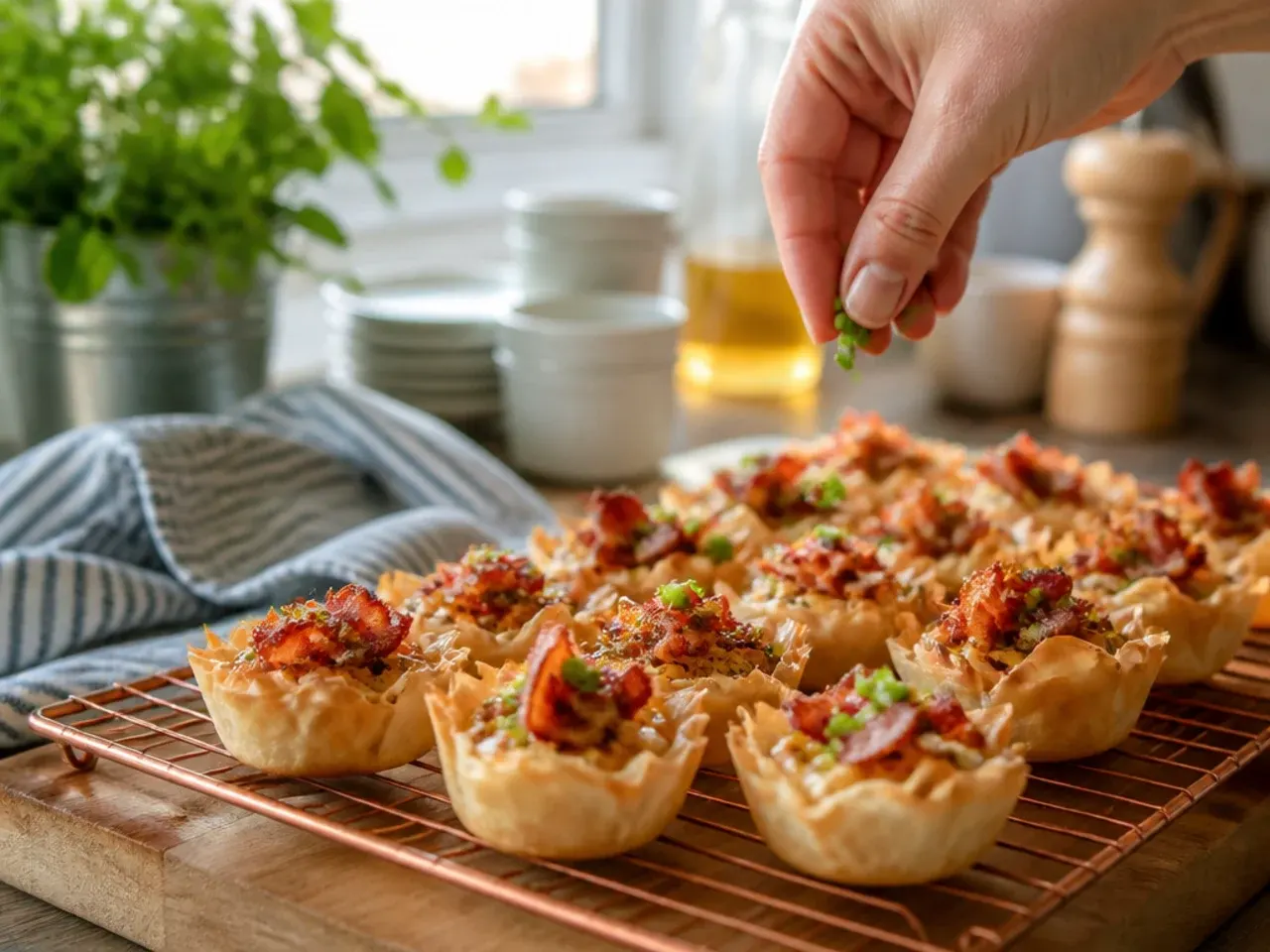 bacon phyllo cup appetizers recipe step 7