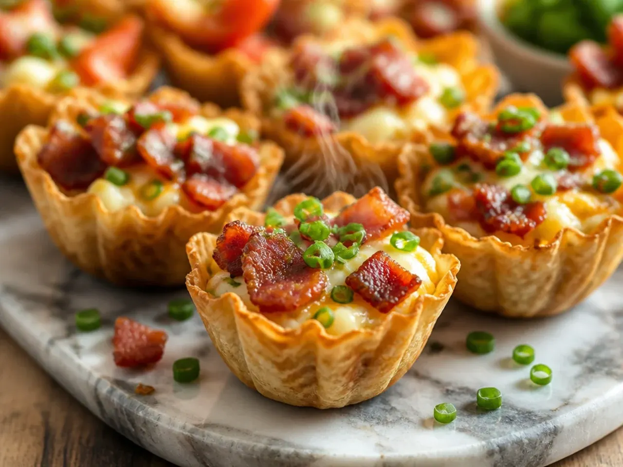 A spoon tasting seasoned bacon and cheese filling before baking