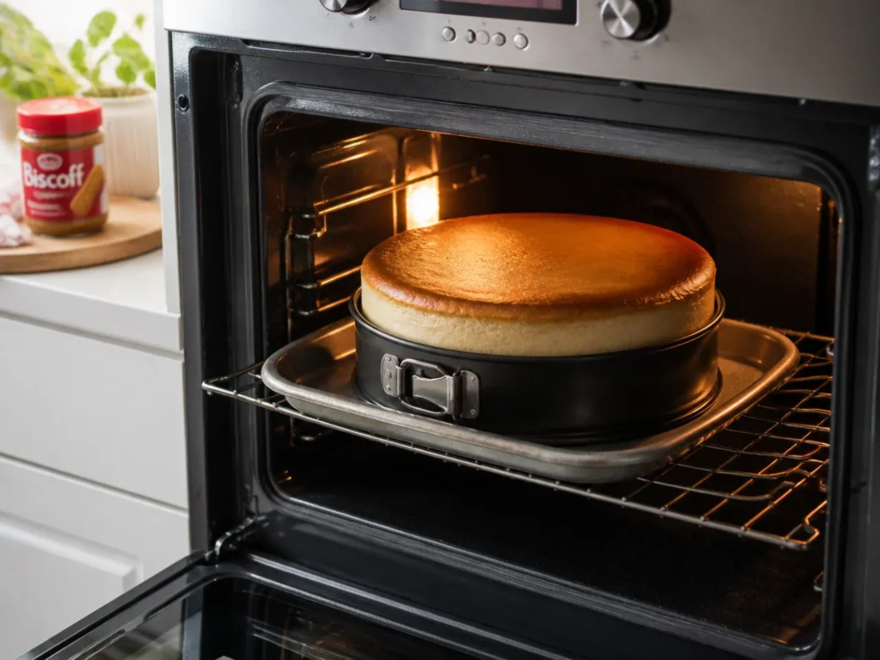 baked biscoff cheesecake — step 6: cool gradually in the oven