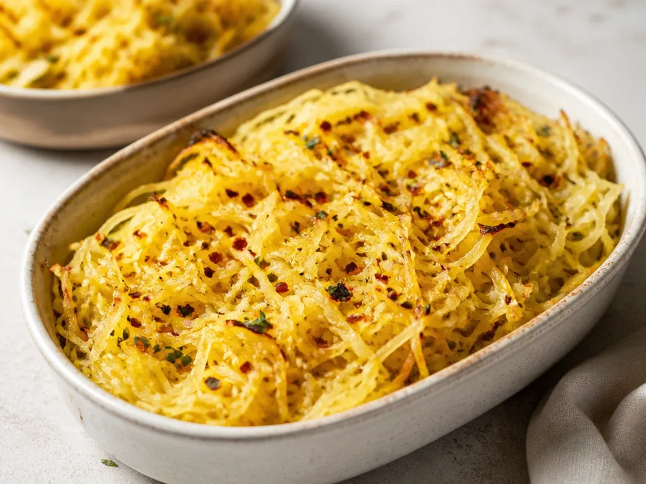 Minced garlic gently sizzling in melted butter in a small pan