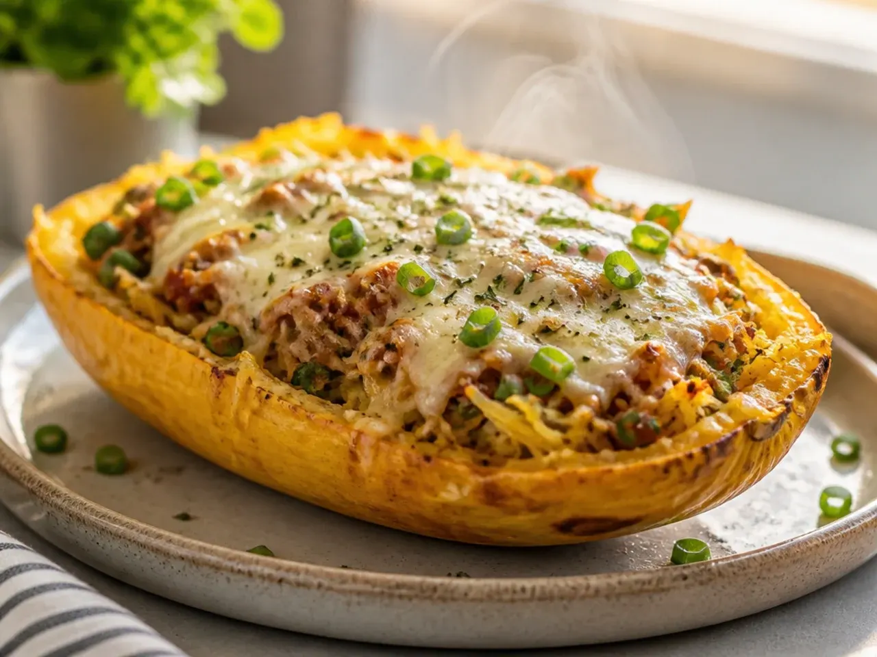 Kitchen scale weighing a whole spaghetti squash before cooking
