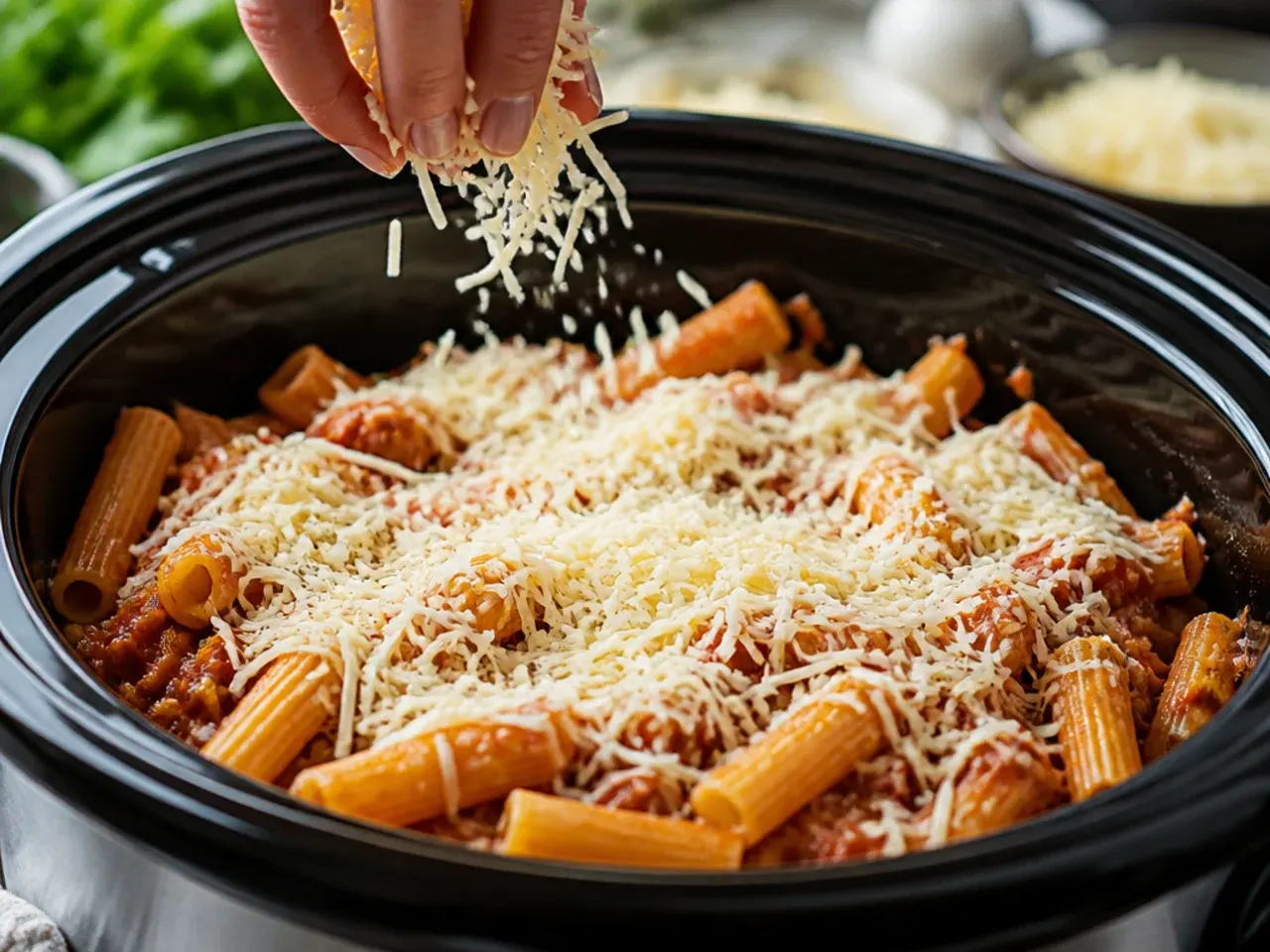 baked ziti crockpot recipe step 7