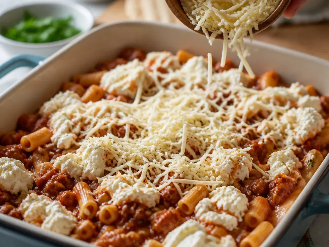 baked ziti with ground beef and ricotta recipe step 5