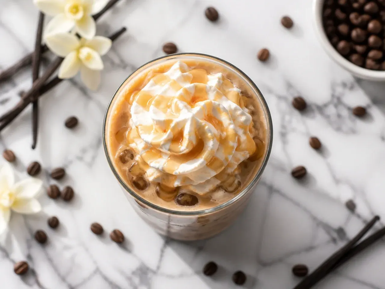 Easy Smooth 7 vanilla cold brew in a mason jar with a straw