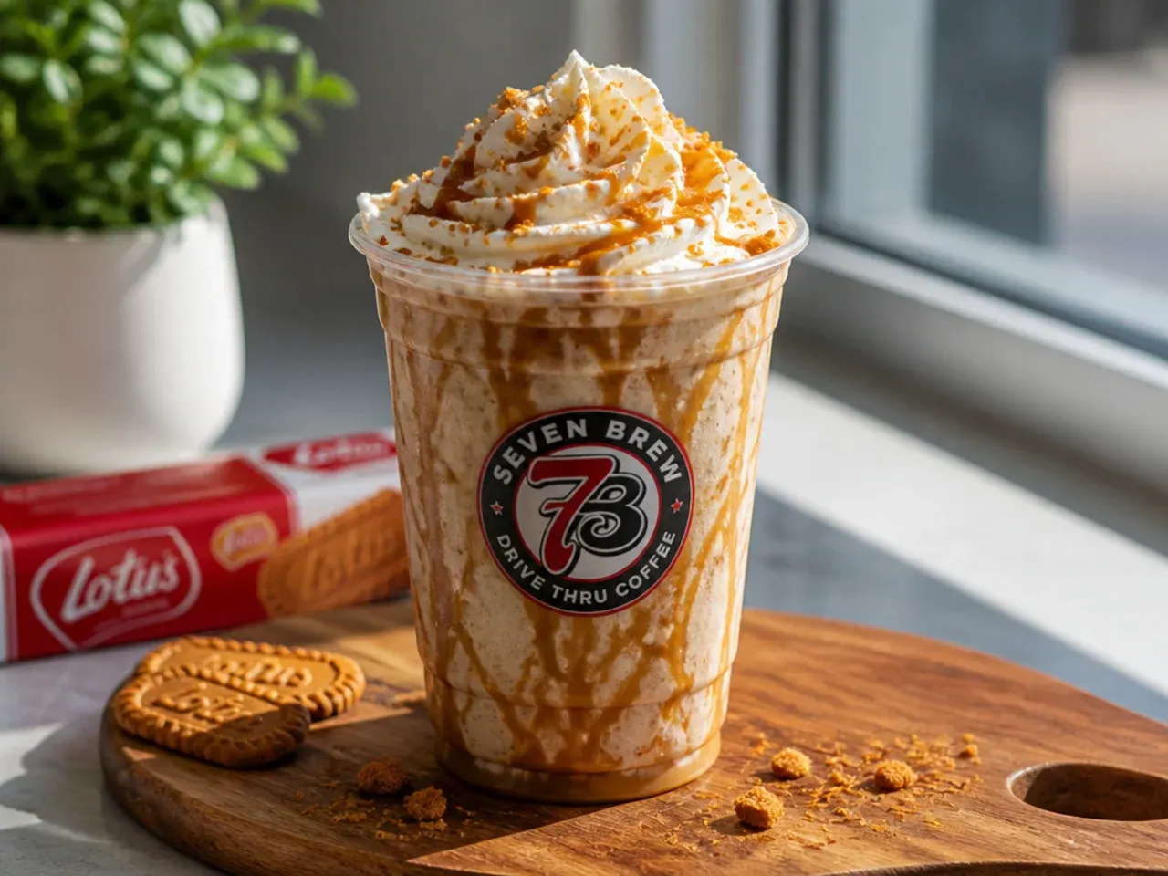 Copycat coffee drinks styled on a tray with whipped cream and caramel drizzle garnishes