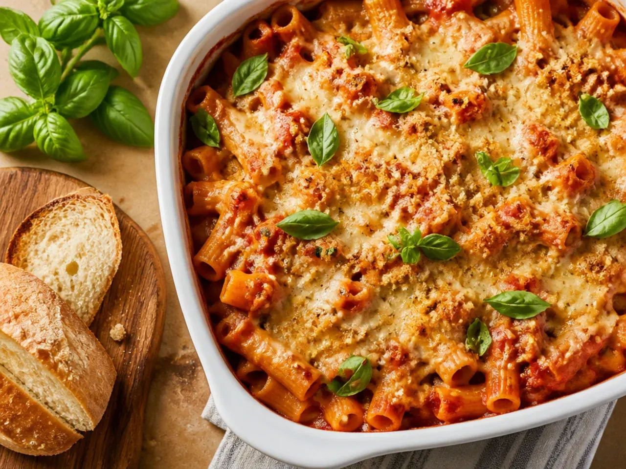 Instant Pot baked ziti with melted cheese stirred through