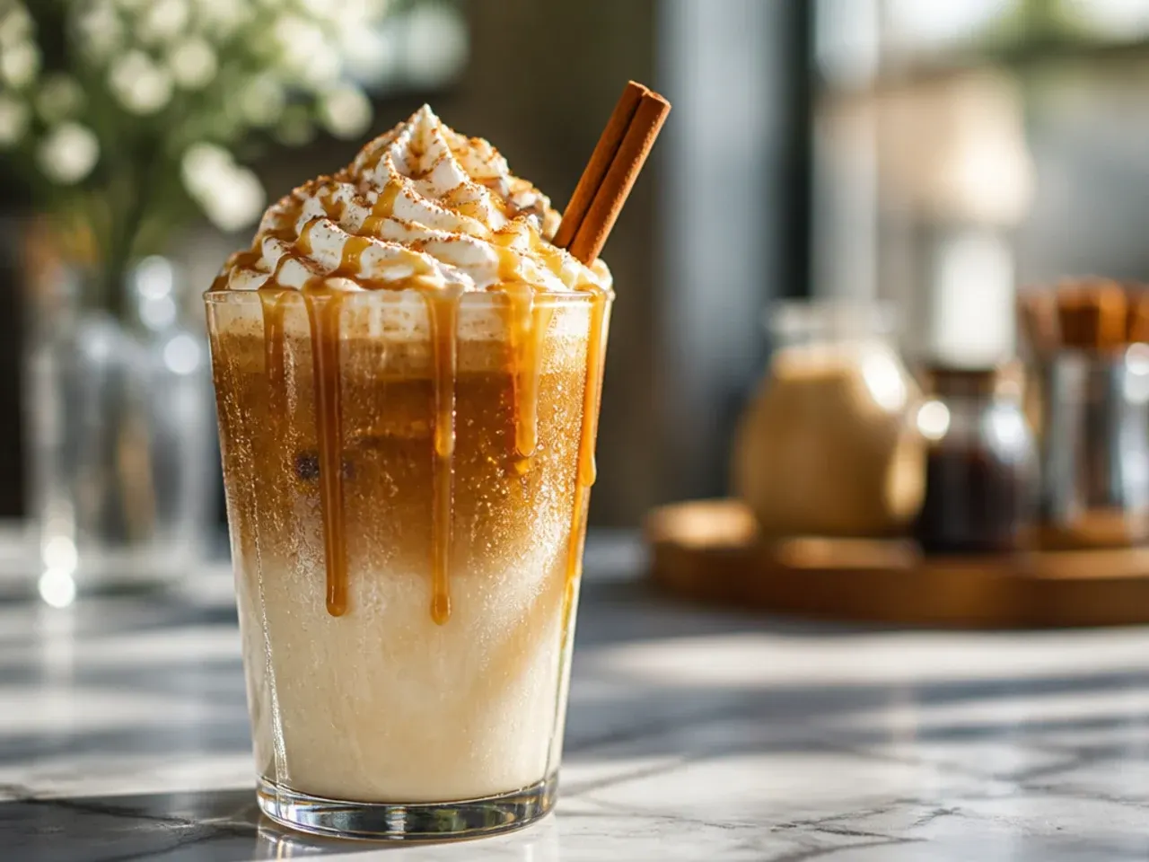 Thick caramel Sonic Blast dessert cup with cookie pieces and caramel drizzle