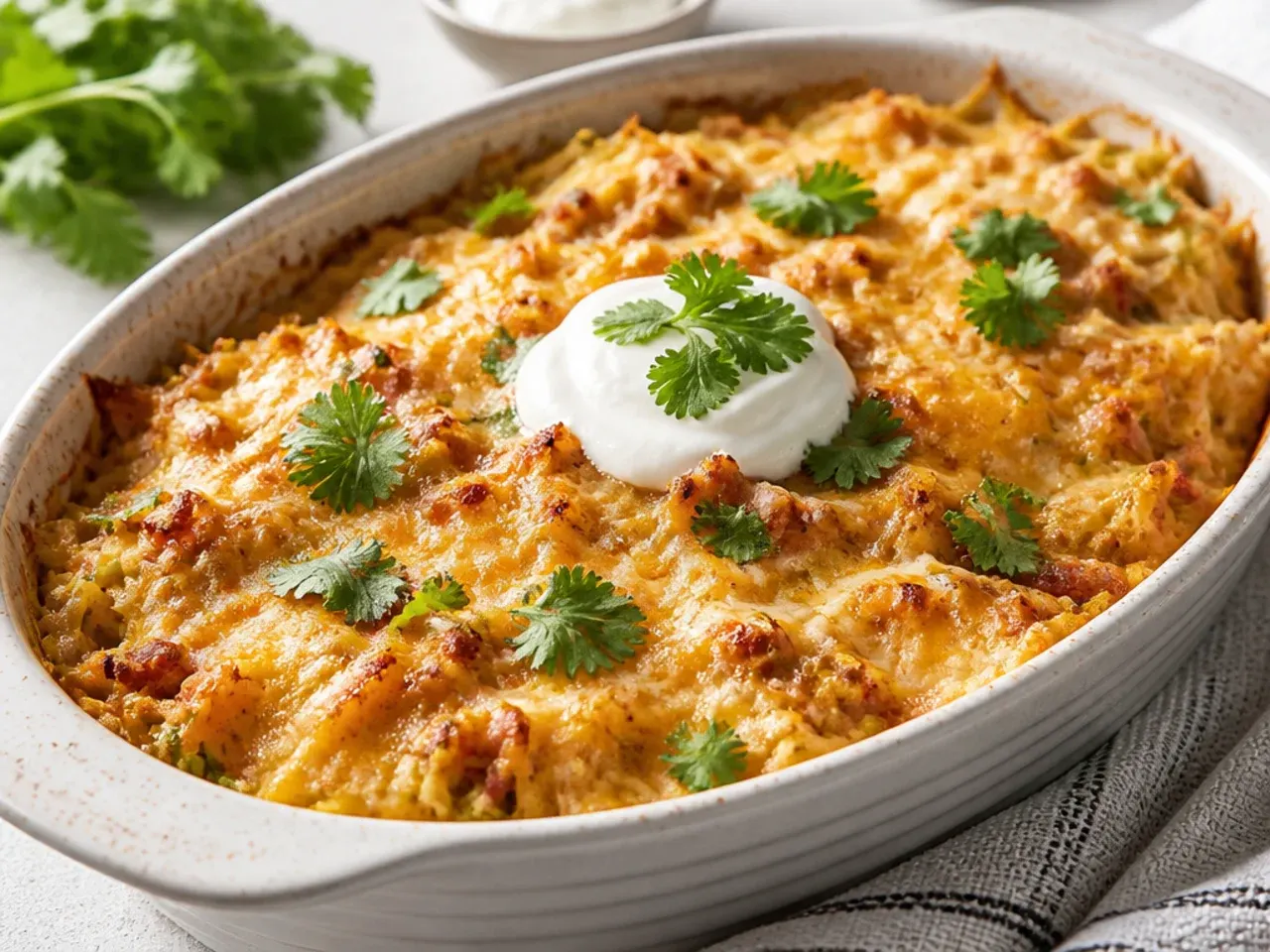 Rich cheesy spaghetti squash casserole with a golden bubbling cheese crust.