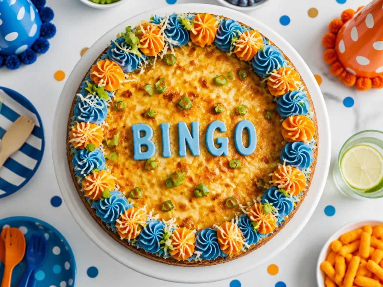 Toothpick marking light guide dots on a fondant-covered cake before piping a face