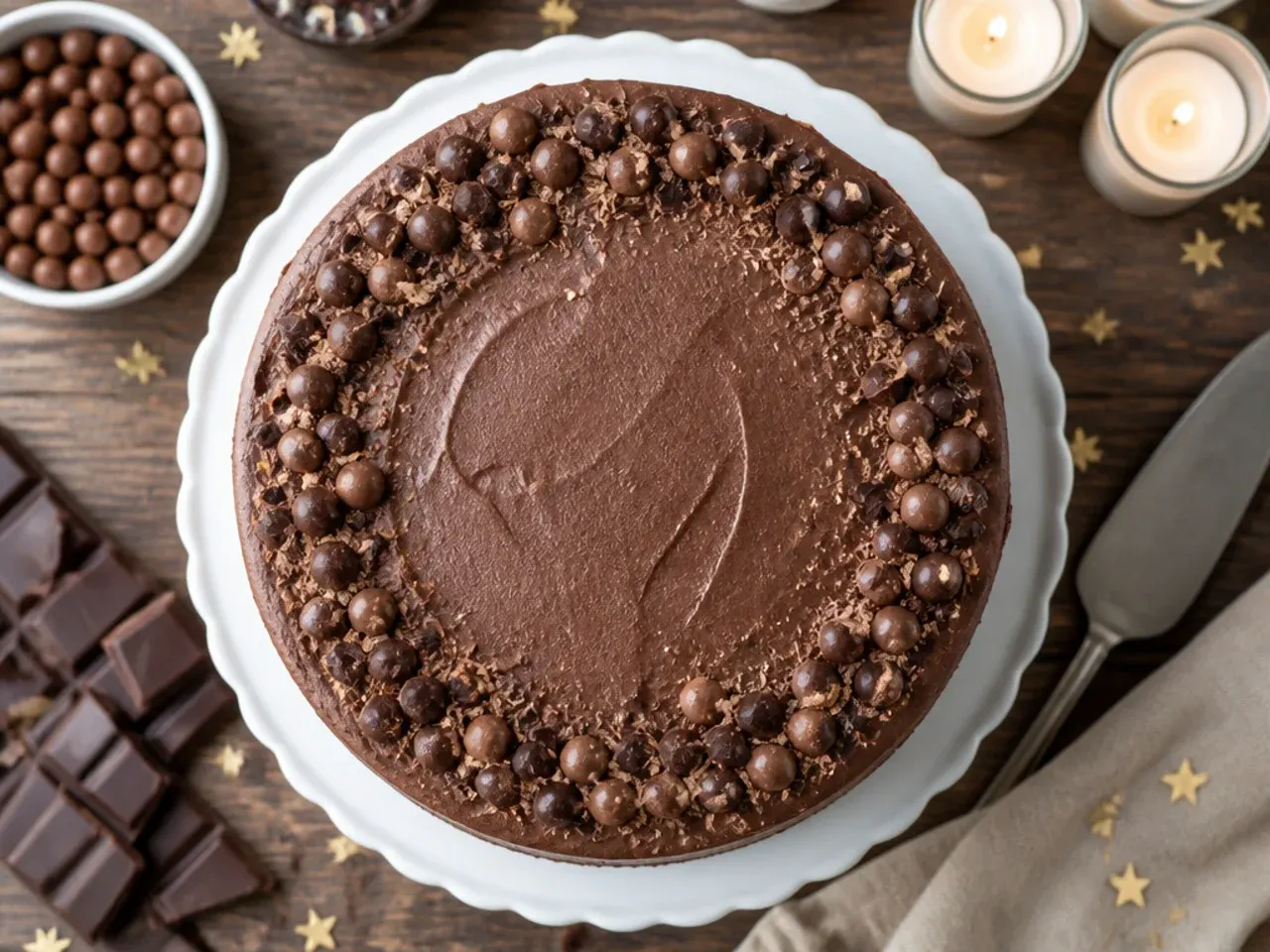Slice of classic chocolate fudge cake with dark ganache drip
