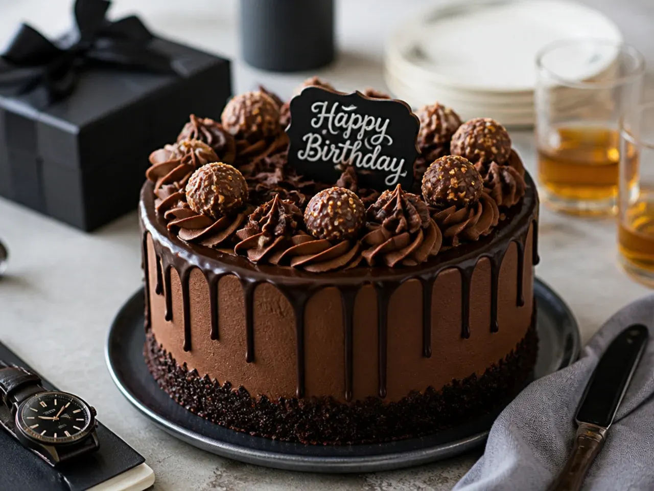 Slice of birthday cake served with a scoop of vanilla ice cream