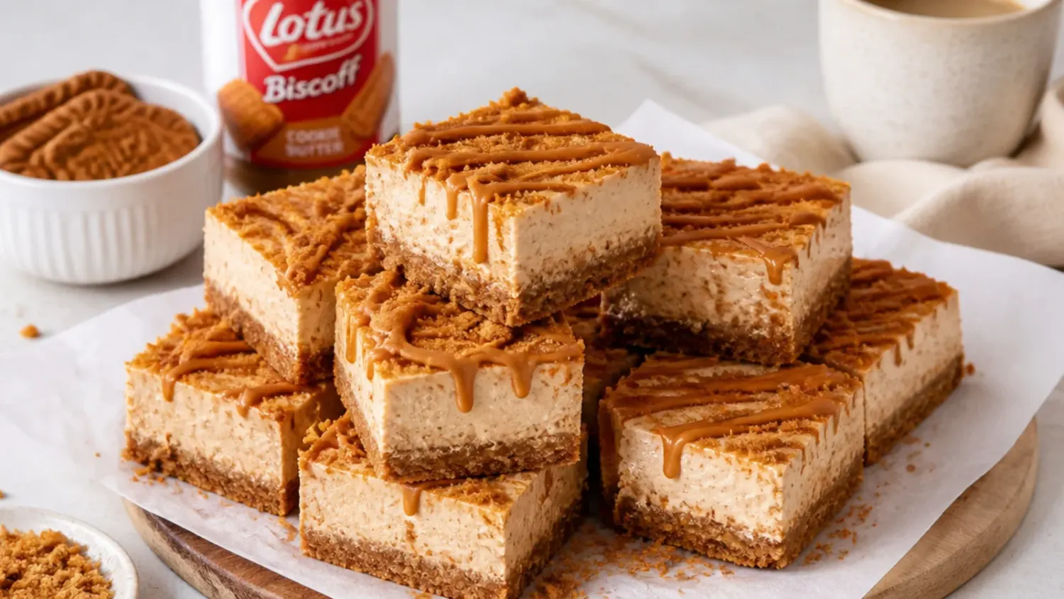 biscoff cheesecake bars — 25 Gorgeous Biscoff Cheesecake Bar Ideas