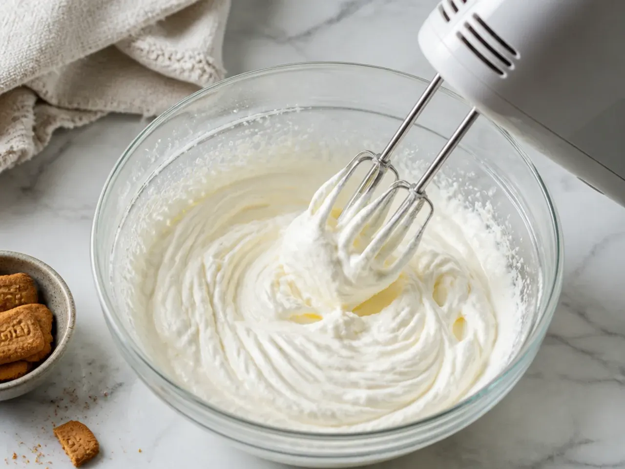 biscoff cheesecake cups — step 3: whip the cream