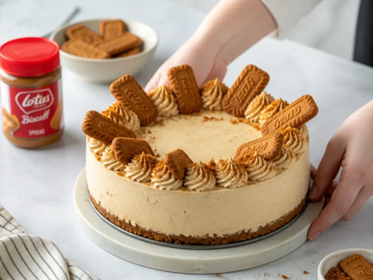 biscoff cheesecake designs — step 7: unmold and decorate