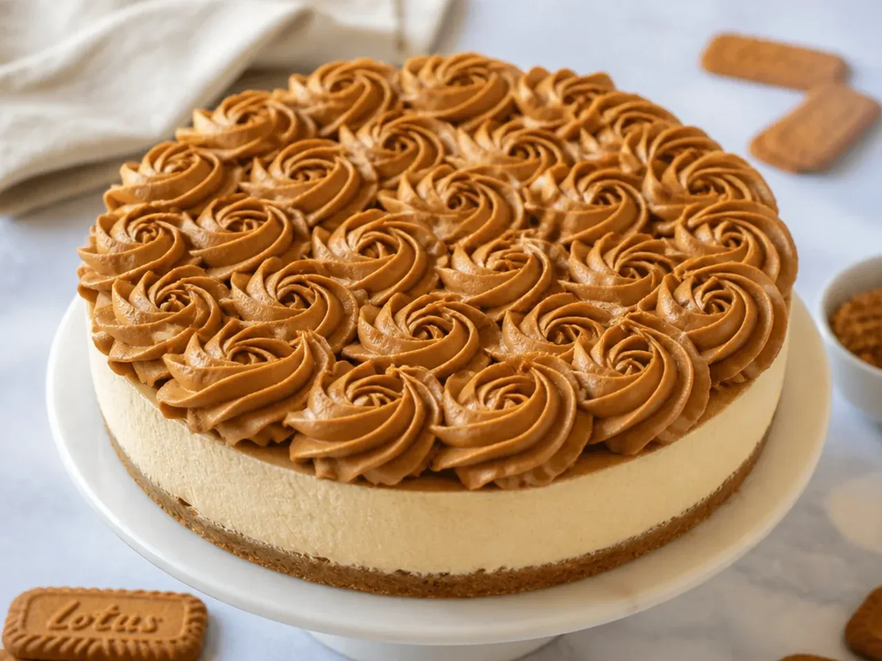 biscoff cheesecake designs — bold full-coverage rosette blanket