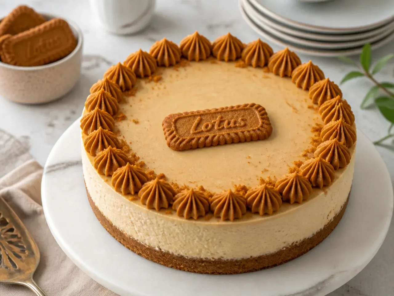 biscoff cheesecake designs — vintage piped shell border