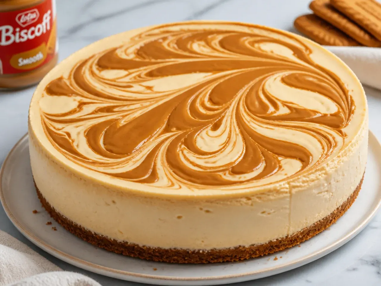 biscoff cheesecake designs — creative marbled spread swirl