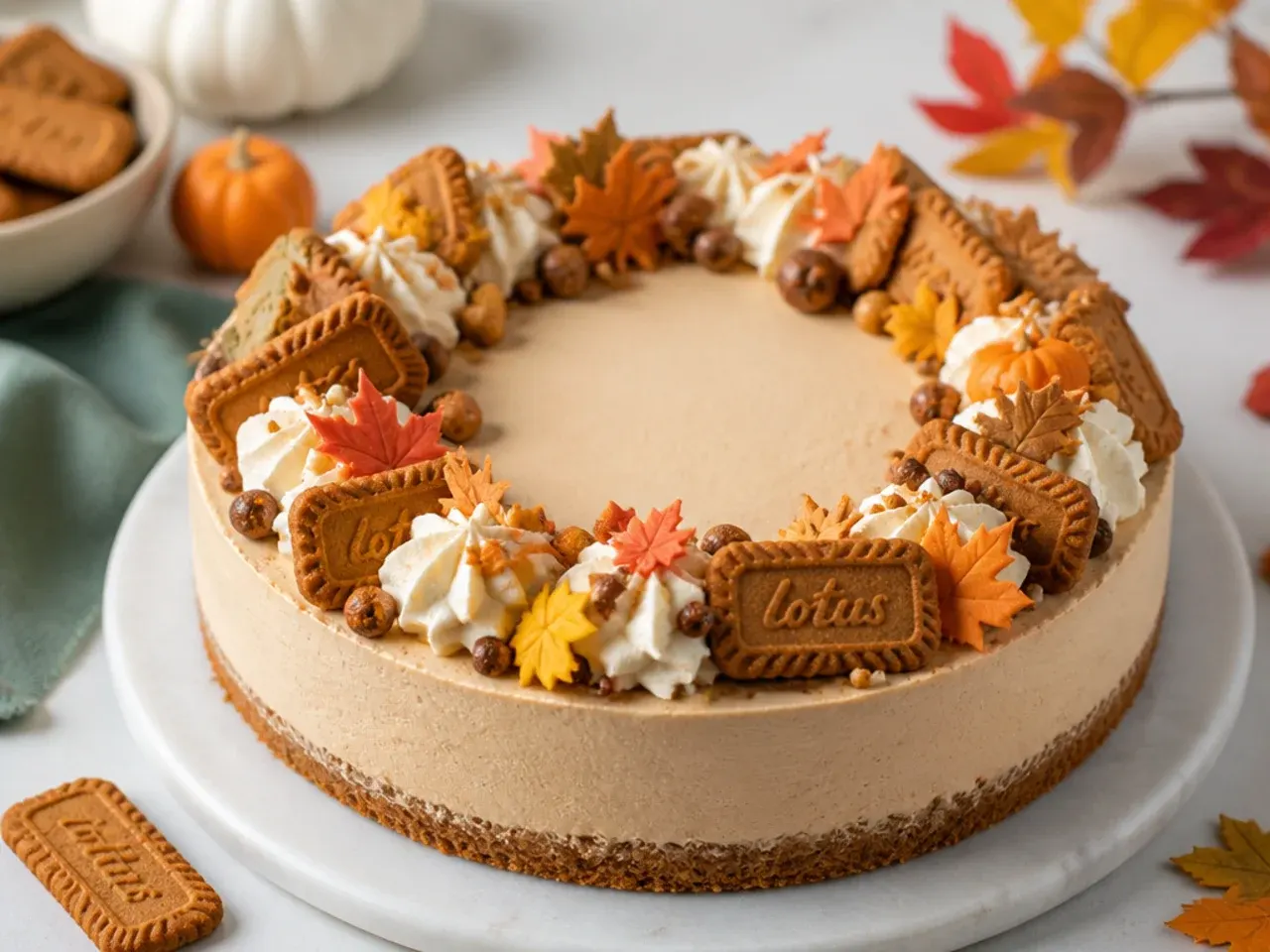 biscoff cheesecake designs — colorful autumn spice wreath