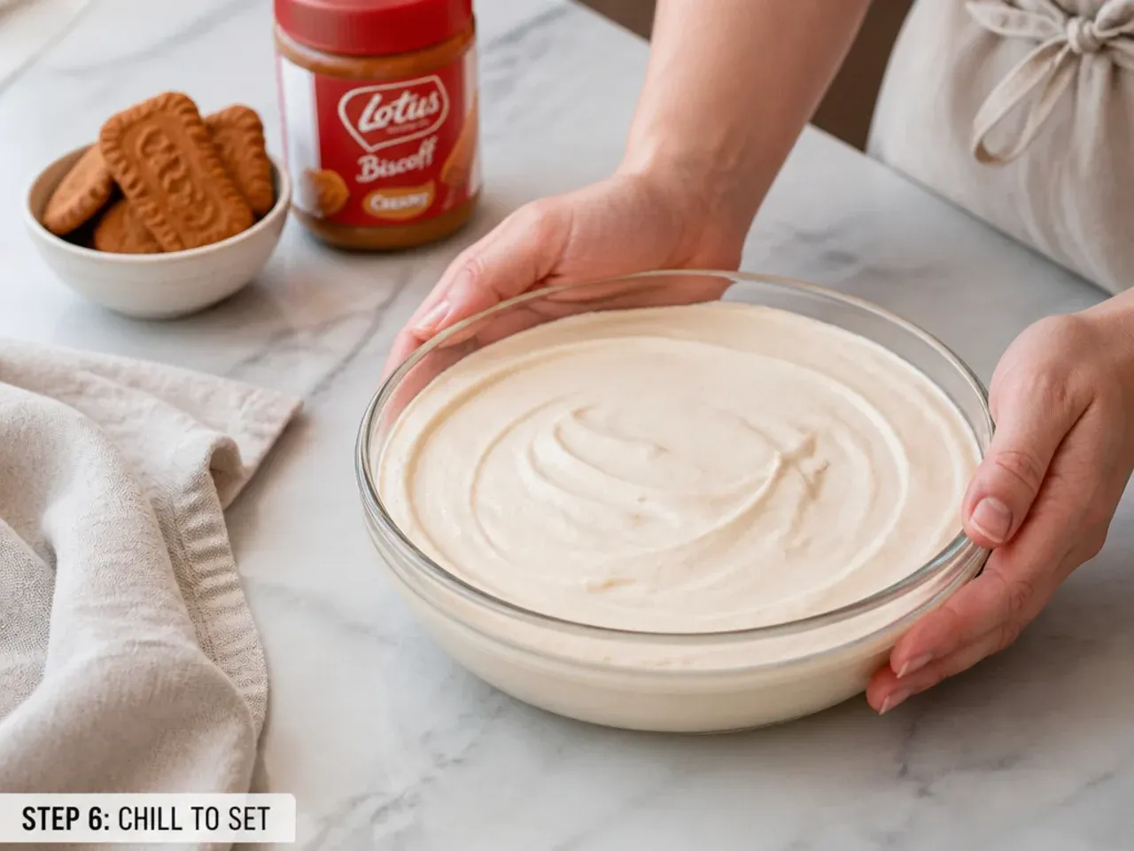 biscoff cheesecake dip — step 6: chill to set