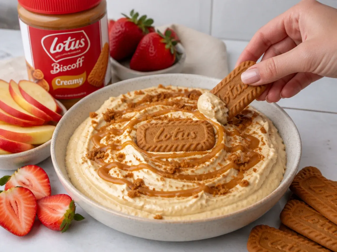 biscoff cheesecake dip — step 7: top and serve
