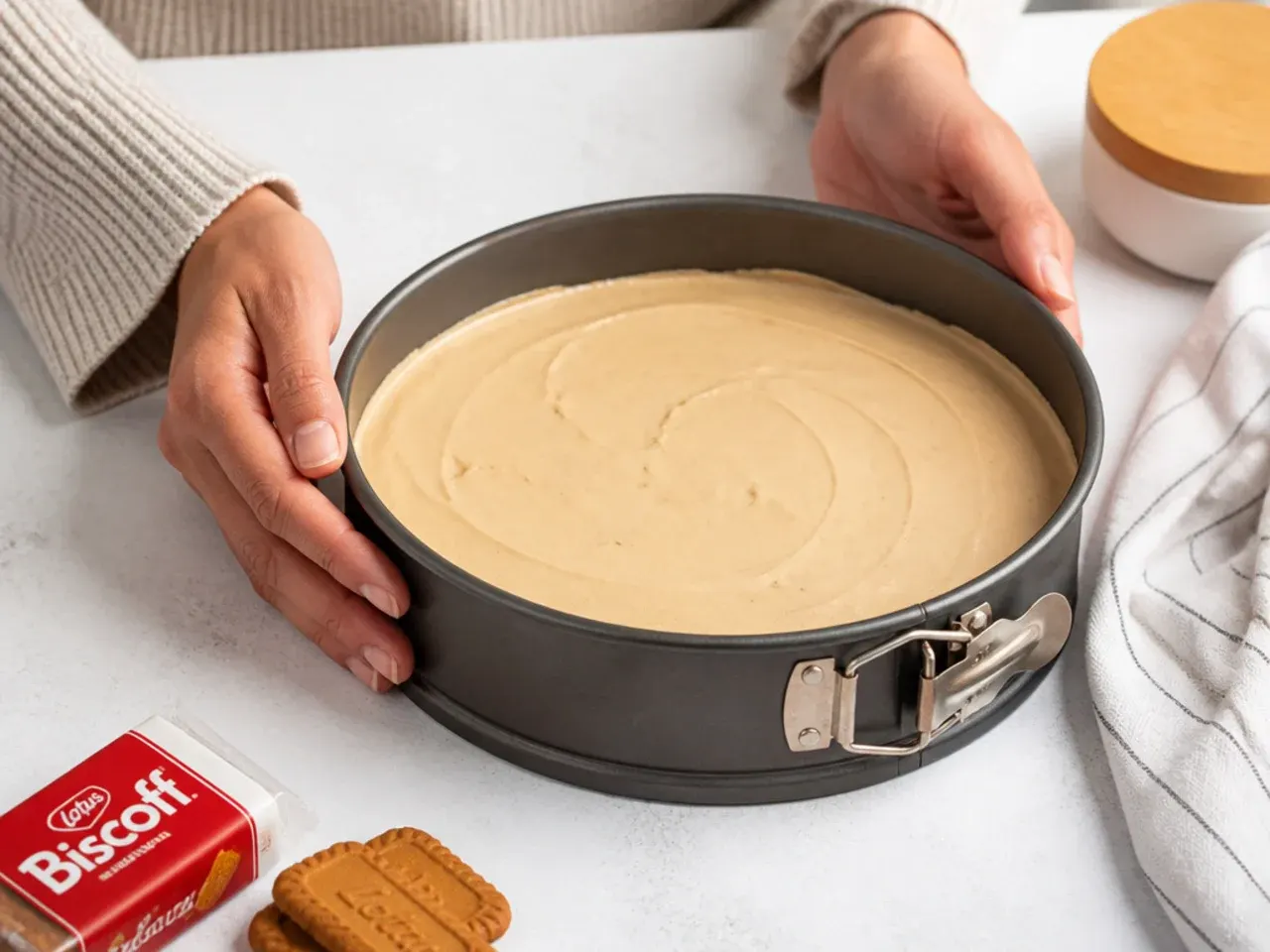 biscoff cheesecake for parties — step 5: chill until set