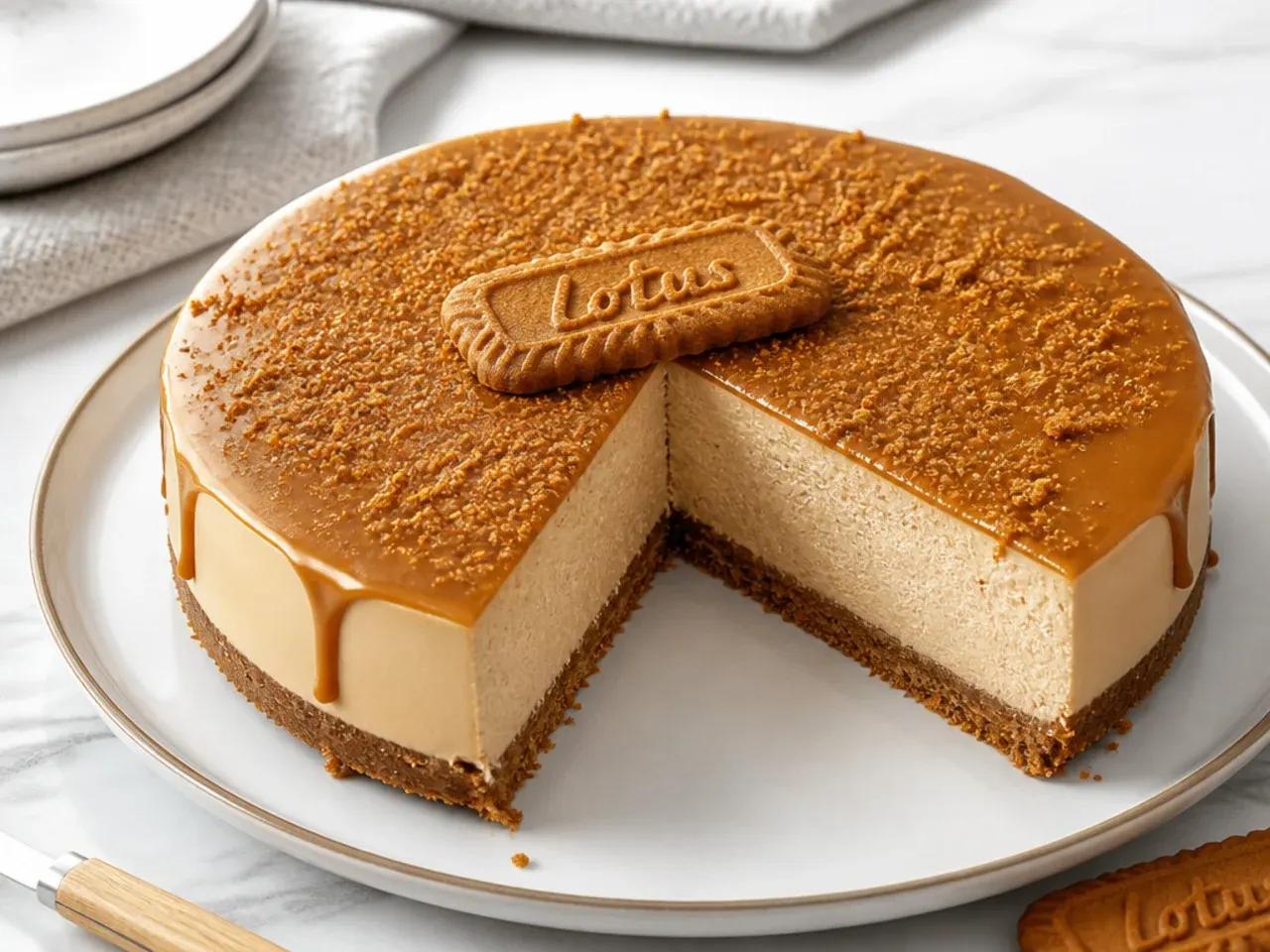 Step-by-step tips for making a no-bake Biscoff cheesecake with a smooth filling
