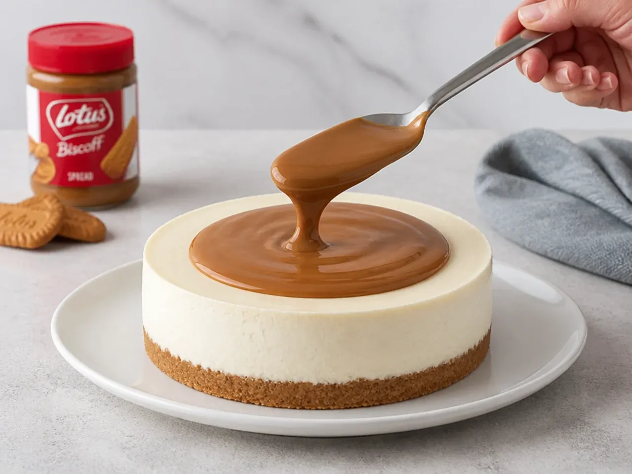 biscoff cheesecake variations — step 6: add the biscoff topping
