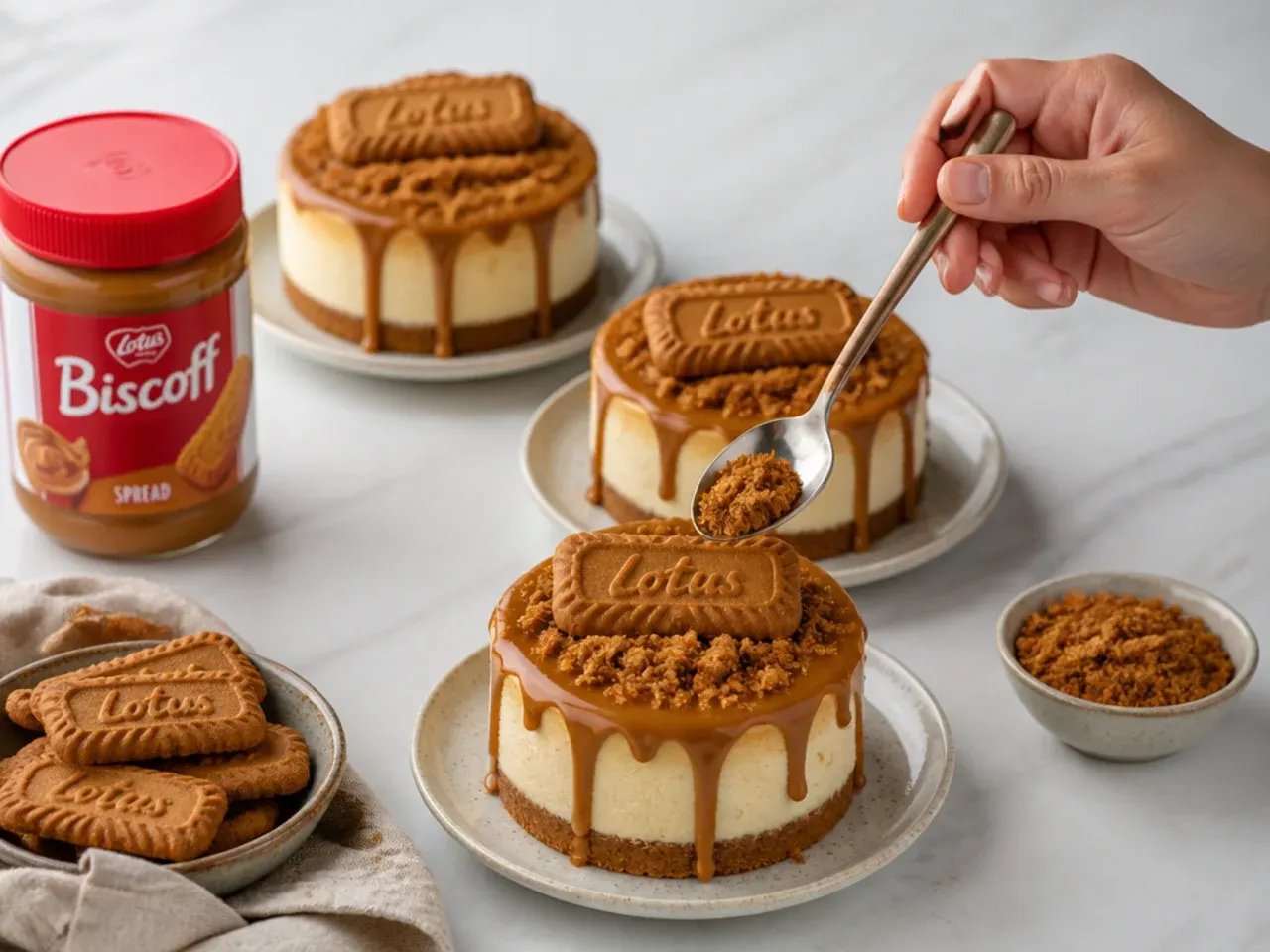 biscoff cheesecake variations — step 7: decorate and serve