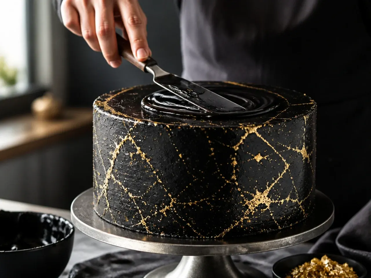 black and gold cake ideas for men recipe step 6